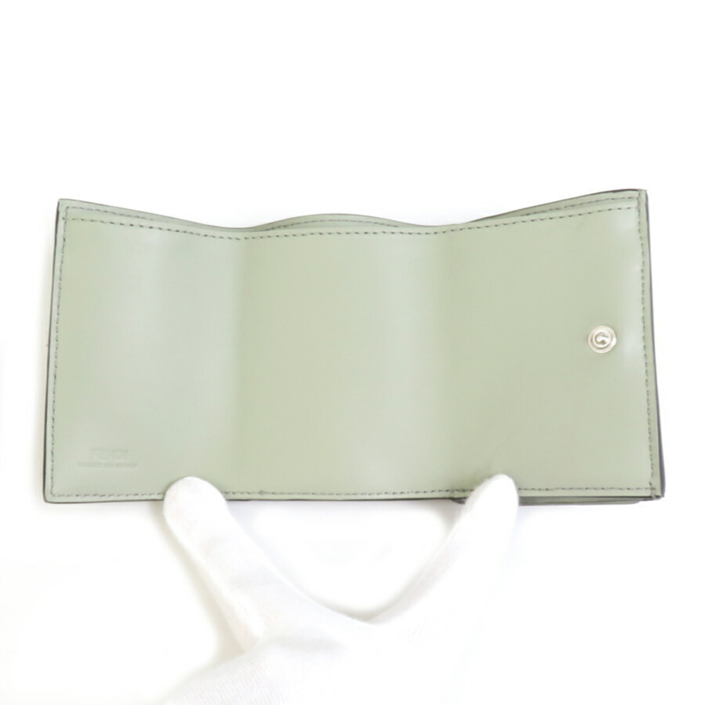 Fendi Tri fold Wallet Python Leather Green - image 3